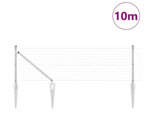 Eiropas Žogs Ar 7 Spikes Stabiem 0.6X10 M Cinkots Tērauds Vidaxl