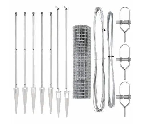 Aed Koos Postidega Hõbedane 1.2 X 10 M Teras
