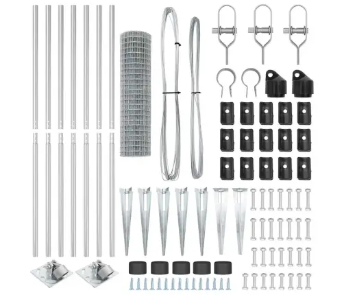 Aed Koos Postidega Hõbedane 1.2 X 10 M Teras