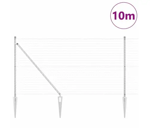 Aed Koos Postidega Hõbedane 1.2 X 10 M Teras