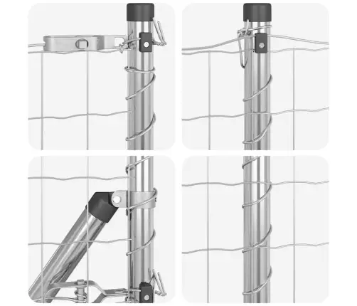 Eiropas Žogs Ar 7 Smaida Stabiem 0.6X10 M Galvanizētais Tērauds Vidaxl