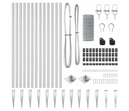 Aed Koos Postidega Hõbedane 1 X 10 M Teras