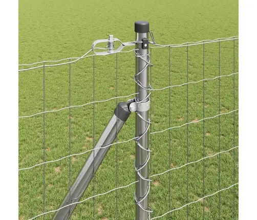 Euro Fence Ar 7 Dzelksnēm 1.5X10 M Cinkots Tērauds Vidaxl