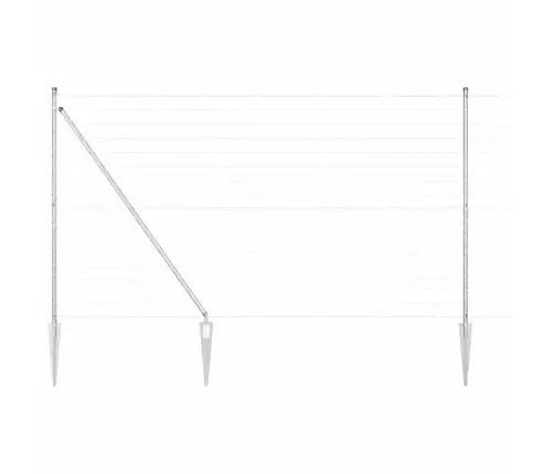 Euro Fence Ar 7 Dzelksnēm 1.5X10 M Cinkots Tērauds Vidaxl