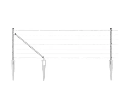 Aed Koos Postidega Hõbedane 0.6 X 10 M Teras