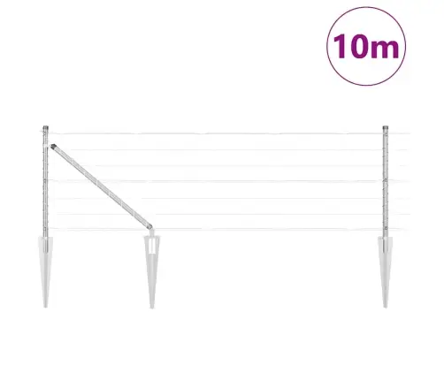 Aed Koos Postidega Hõbedane 0.6 X 10 M Teras