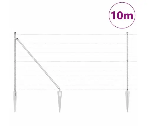 Euro Žogs Ar 7 Tapas Posteņiem 1X10 M Cinkots Tērauds Vidaxl