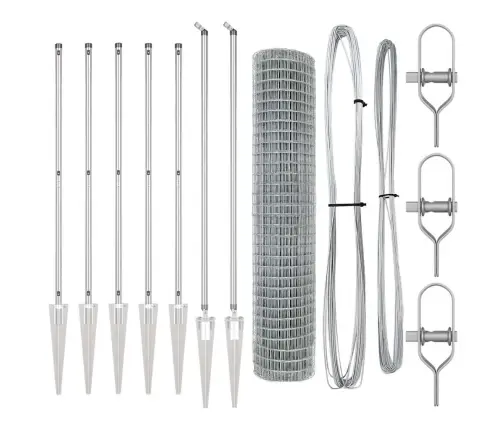 Aed Koos Postidega Hõbedane 1.6 X 10 M Teras