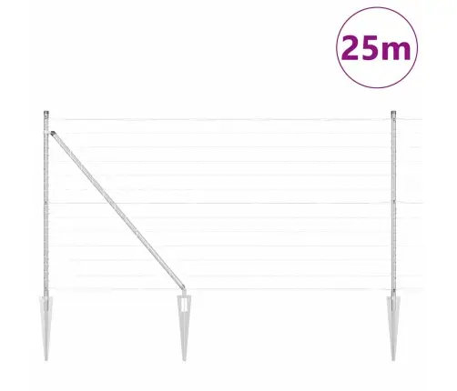 Tvora Su Stulpais Sidabro 1,2 X 25 M Plienas