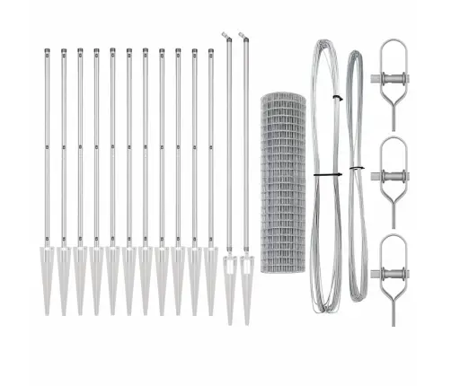 Eiropas Žogs Ar 13 Smailiem Stabiem 1.2X25 M Cinkots Tērauds Vidaxl