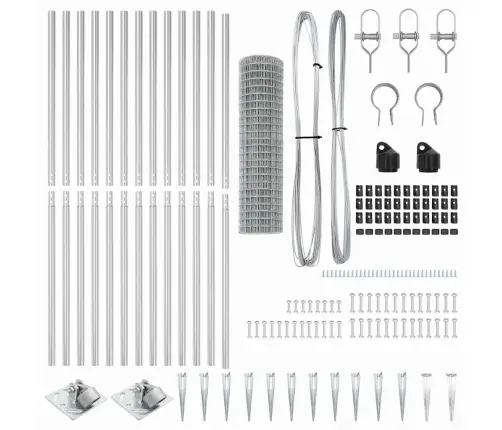 Eiropas Žogs Ar 13 Smailiem Stabiem 1.2X25 M Cinkots Tērauds Vidaxl