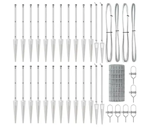 Eiropas Žogs Ar 13 Smailajiem Stabiem 0.6X50 M Cinkots Tērauds Vidaxl