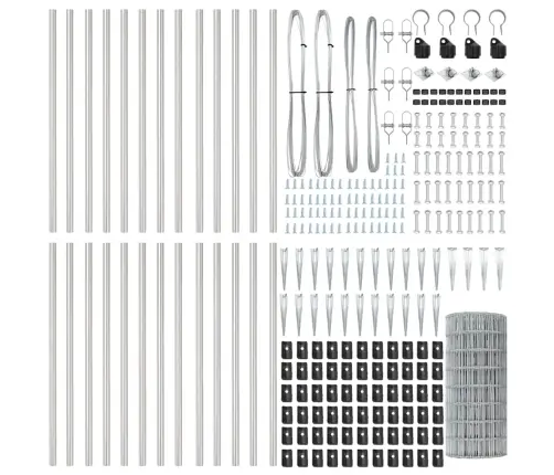 Eiropas Žogs Ar 13 Smailajiem Stabiem 0.6X50 M Cinkots Tērauds Vidaxl