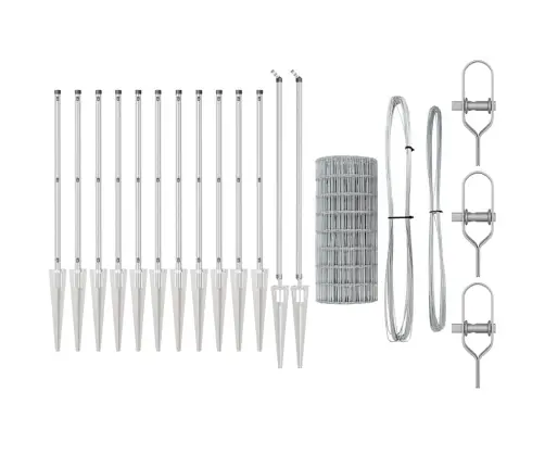 Aed Koos Postidega Hõbedane 0.4 X 10 M Teras