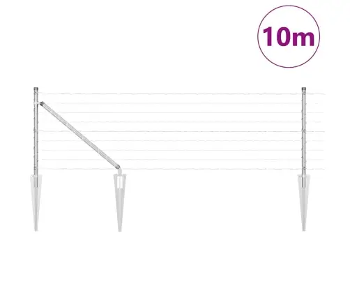 Vidaxl Euro Žogs Ar 7 Iegremdētām Kolonnām 0.6X10 M Cinkots Tērauds