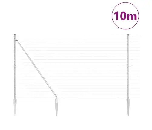 Aed Koos Postidega Hõbedane 1.5 X 10 M Teras