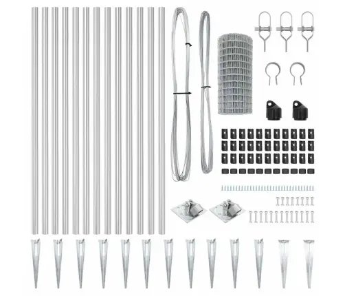 Euro Žogs Ar 13 Dzelksņiem 0.8X25 M Cinkota Tērauda Vidaxl