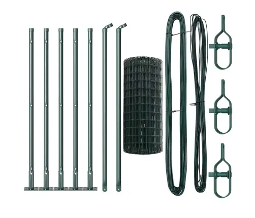 Eiro Žogs Ar 7 Flangētiem Stabiem 0.6X10 M Cinkots Tērauds Vidaxl