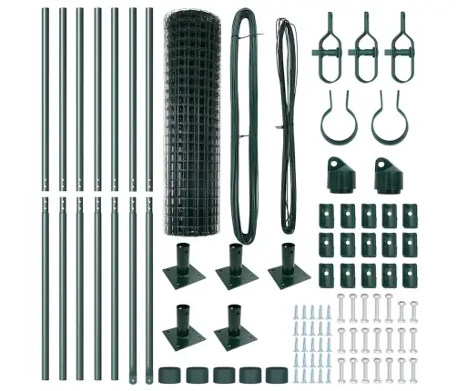 Eiro Žogs Ar 7 Ieliektiem Stabiem 1.2X10 M Cinkota Tērauda Vidaxl