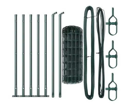 Euro Žogs Ar 7 Flāņu Stabiem 0.4X10 M Cinkots Tērauds Vidaxl