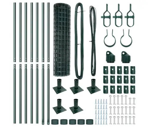Eiropas Žogs Ar 7 Flangētu Stabu 1X10 M Galvanizēts Tērauds Vidaxl
