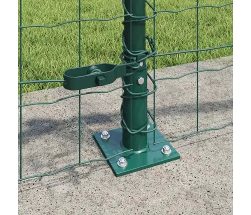 Euro Žogs Ar 7 Flanged Postiem 0.4X10 M Cinkota Tērauda Vidaxl