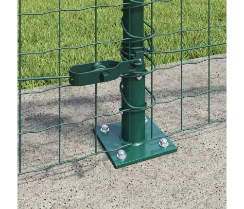 Eiropas Žogs Ar 13 Flangētajiem Stabiem 0.8X25 M Cinkots Tērauds Vidaxl Eiropas Žogs Ar 13 Flangētajiem Stabiem 0.8X25 M Cinkots Tērauds Vidaxl