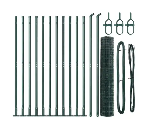 Eiropas Žogs Ar 13 Flangētām Stabiem 1.2X25 M Cinkotā Tērauda Vidaxl