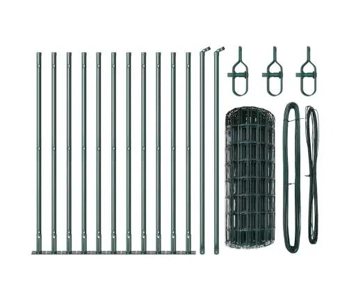 Tvora Su Stulpais Žalia 0,6 X 25 M Plienas Ir Pvc