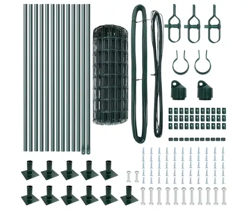 Tvora Su Stulpais Žalia 0,6 X 25 M Plienas Ir Pvc