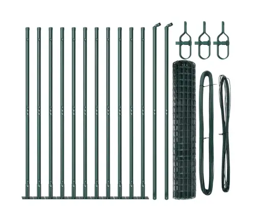 Tvora Su Stulpais Žalia 1,2 X 25 M Plienas Ir Pvc