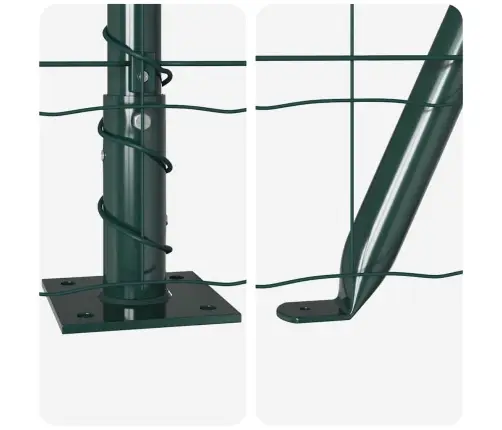 Eiropas Žogs Ar 13 Flanged Stabiem 0.4X25 M Cinkots Tērauds Vidaxl Eiropas Žogs Ar 13 Flanged Stabiem 0.4X25 M Cinkots Tērauds Vidaxl