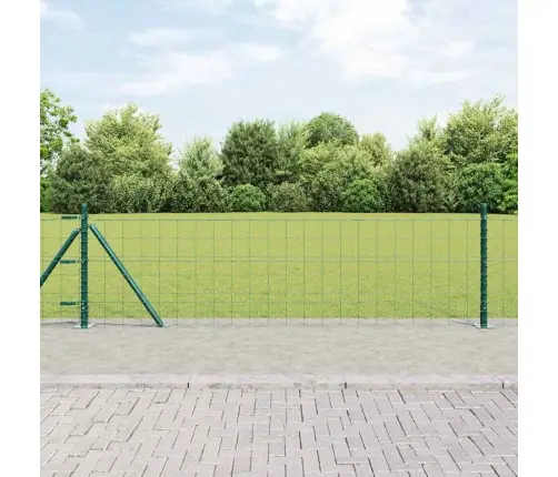 Eiro Žogs Ar 13 Flangētiem Stabiem 0.6X25 M Galvanizēts Tērauds Vidaxl