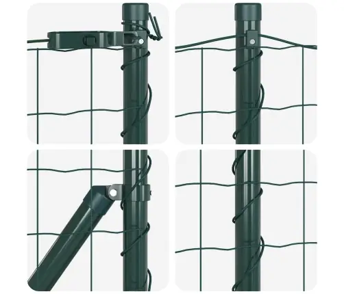 Eiropas Žogs Ar 13 Flangētiem Stabiem 0.8X25 M Cinkota Tērauda Vidaxl