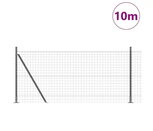 Tvora Su Stulpais Pilka 0.8 X 10 M Plienas