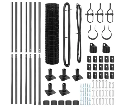 Tvora Su Stulpais Pilka 1,2 X 10 M Plienas Ir Pvc