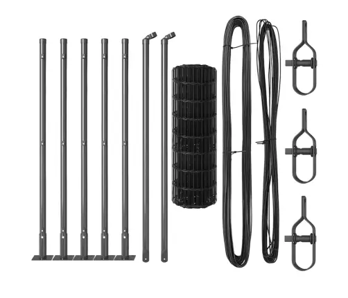 Tvora Su Stulpais Pilka 0.4 X 10 M Plienas