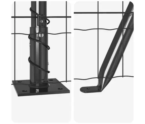 Tvora Su Stulpais Pilka 0.4 X 10 M Plienas