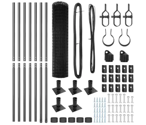 Tvora Su Stulpais Pilka 0.8 X 10 M Plienas