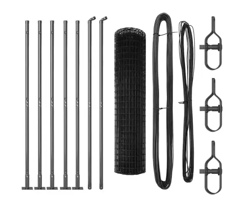 Tvora Su Stulpais Pilka 1,2 X 10 M Plienas Ir Pvc