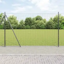 Žogs Ar Stabiem. Pelēka 1.5 X 10 M Tērauds Vidaxl