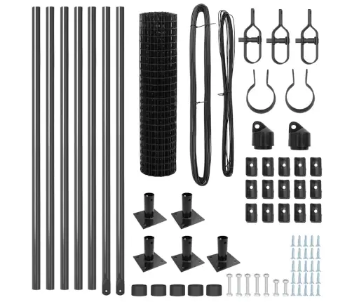 Eiropas Žogs Ar 7 Uzliektiem Stabiem 0.6X10 M Cinkots Tērauds Vidaxl