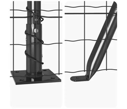 Eiropas Žogs Ar 13 Flangētiem Stabiem 0.8X25 M Cinkots Tērauds Vidaxl