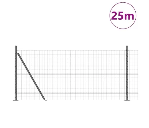 Eiropas Žogs Ar 13 Flangētiem Stabiem 0.8X25 M Cinkots Tērauds Vidaxl
