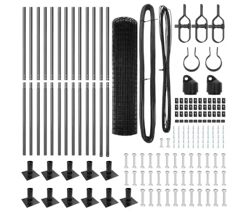 Tvora Su Stulpais Pilka 1 X 25 M Plienas Ir Pvc