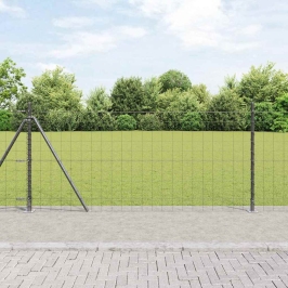Žogs Ar Stabiem. Pelēka 0.8 X 25 M Tērauds Vidaxl