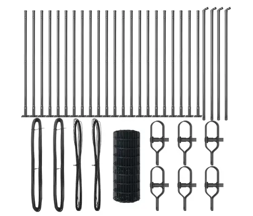 Tvora Su Stulpais Pilka 0,6 X 50 M Plienas Ir Pvc