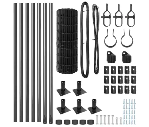 Tvora Su Stulpais Pilka 0.4 X 10 M Plienas