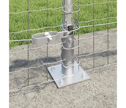 Euro Žogs Ar 7 Flanged Poste 0.6X10 M Cinkots Tērauds Vidaxl