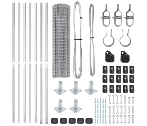 Aed Koos Postidega Hõbedane 1.2 X 10 M Teras Aed Koos Postidega Hõbedane 1.2 X 10 M Teras
